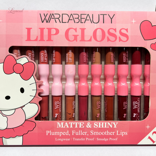 Wardabeauty Matte & Shiny Lip Gloss Set – Longwear & Smudge Proof